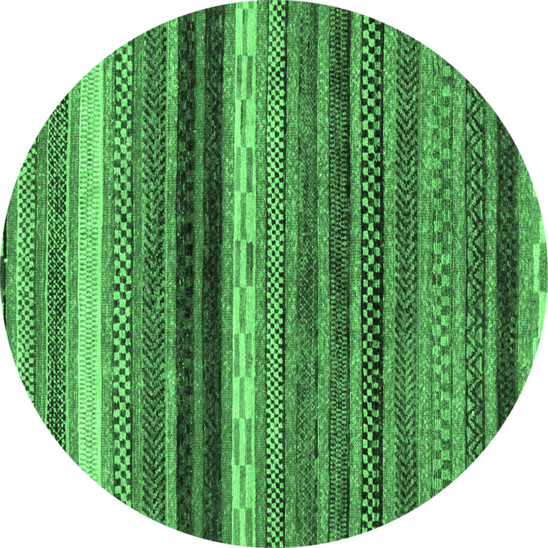 Washable Geometric Indoor Rug, Round 8'