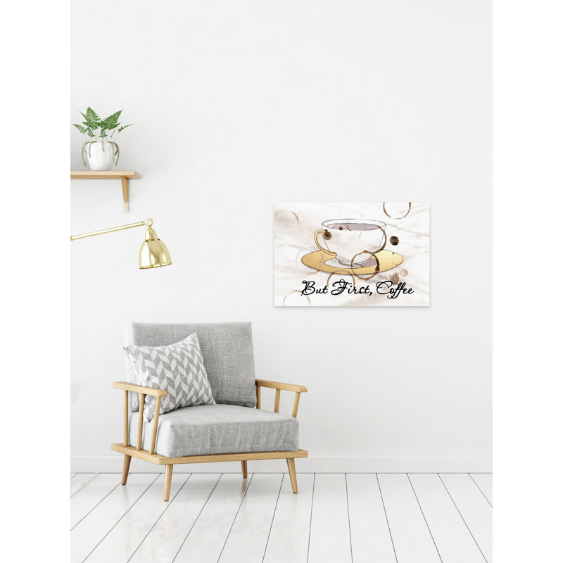 « mais first coffee ii », reproduction d’impression sur toile tendue, H 24 po x l 36 po x P 1,5 po