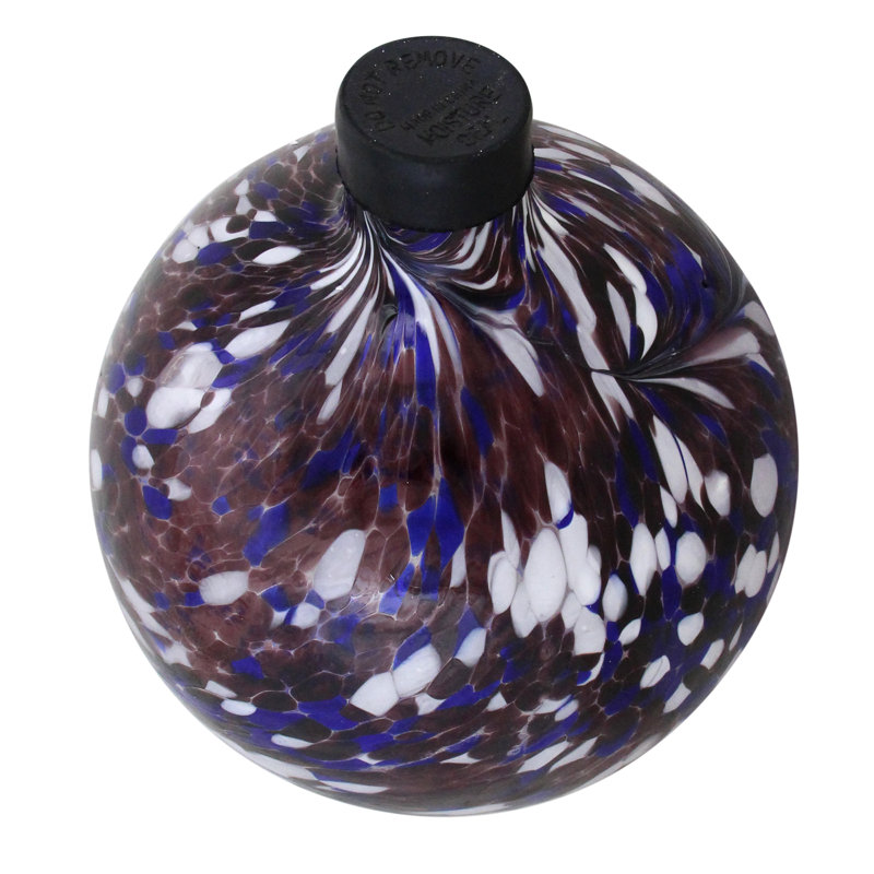Purple and White Swirled Glass Garden Gazing Ball, 10 Inches
