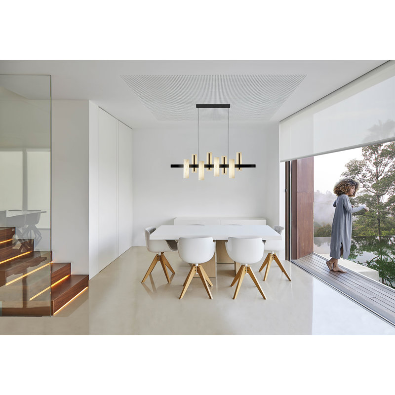 Black Note 8 - Light LED Pendant, Matte Black, Ivory White, 2700K Bulb Temperature