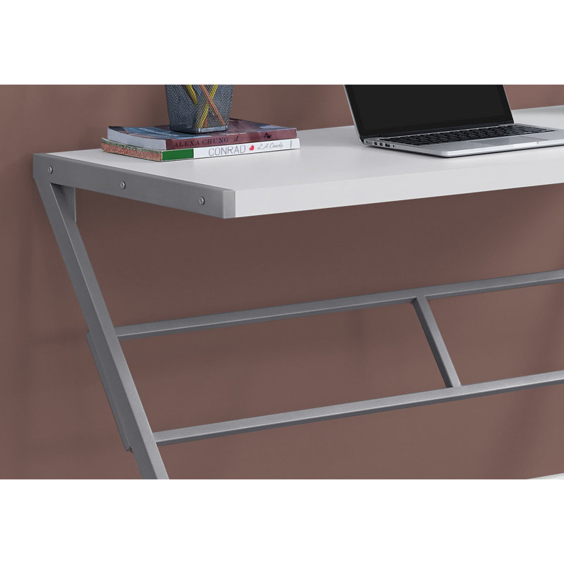 Bureau d'ordinateur, bureau personnel, ordinateur portable, L 48 po, travail, stratifié, métal, contemporain, moderne