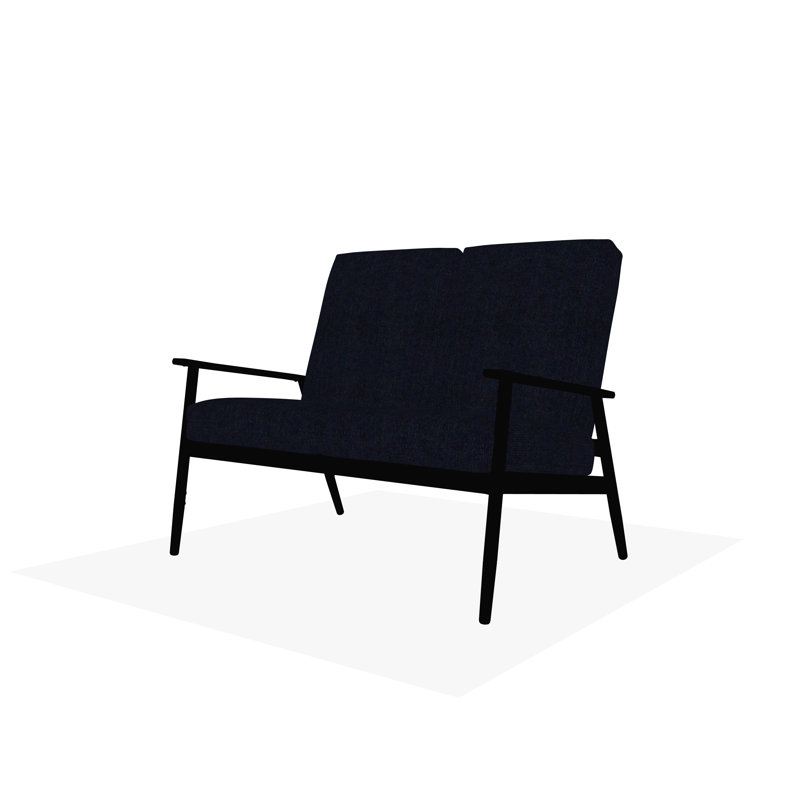 Causeuse à deux places Welles, Spectre indigo Sunbrella®, Noir