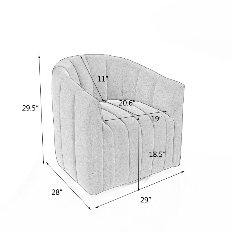 Fauteuil demi-tonneau pivotant Annelotte, gris