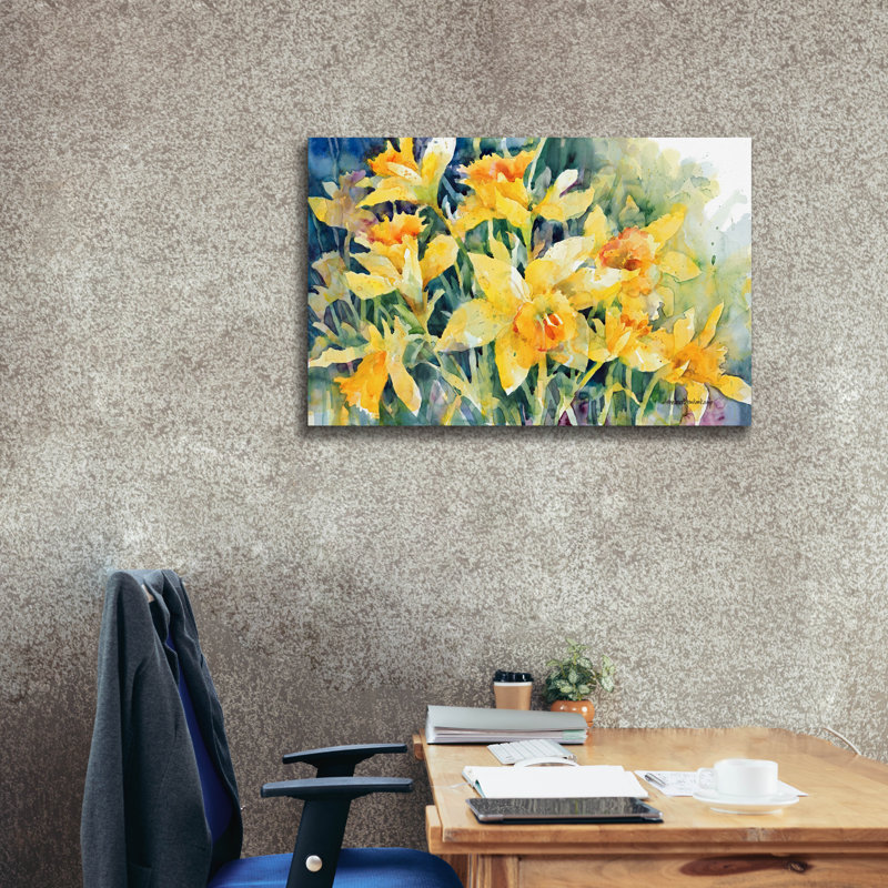 Art mural sur toile Winston Porter «Daffodil Party» par Annelein Beukenkamp, H 26 po x l 40 po x P 1,5 po