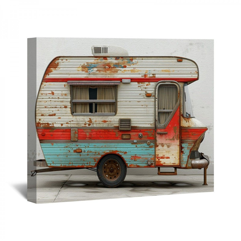 Caravane de voyage sur toile, H 11 po x l 14 po x P 3 po