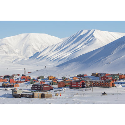 Mountains Tower Over Longyearbyen Svalbard Norway - Wrapped Canvas Print