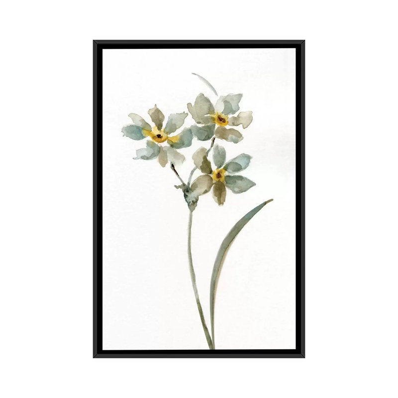 « neutral botanique i », impression sur toile, H 26 po x l 18 po x P 1,5 po, Toile avec cadre noir, Pas de tapis