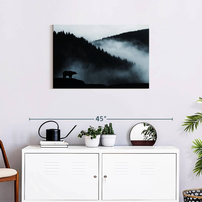 «Foggy Mountain Bear» sur toile, H 20 po x l 30 po x P 1,25 po