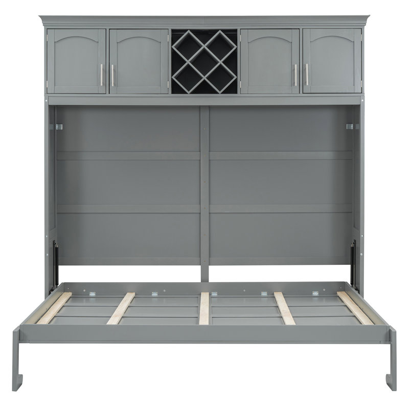 Armoire avec support à vin Murphy, Gris