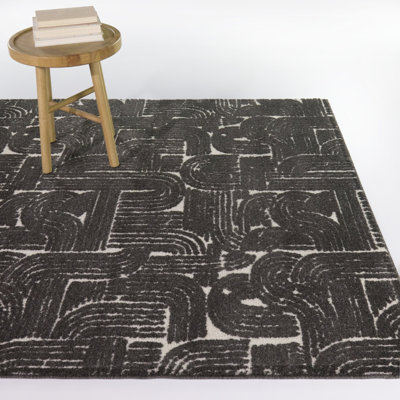 Michelson Cream/Black Modern Arches Area Rug