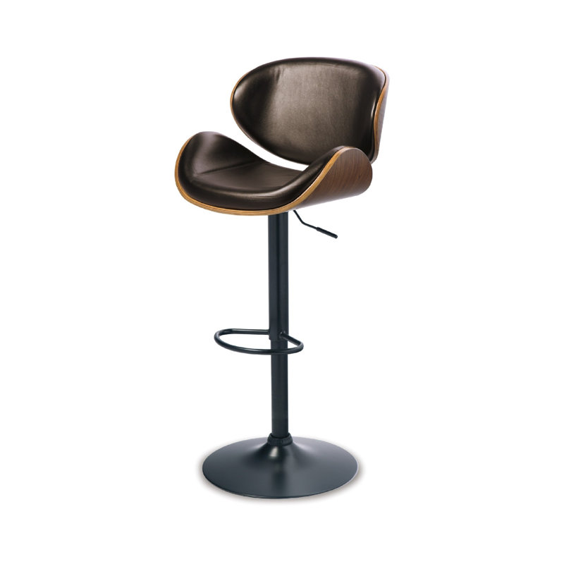 Chaise pivotante Beal, similicuir brun, noir, réglable 26-34