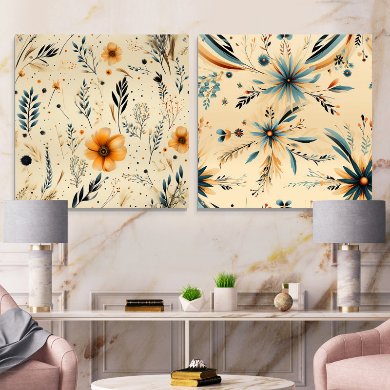 Adil - Abstract Geometric Acrylic Wall Art Glass Set Of 2, 30" H x 61" W