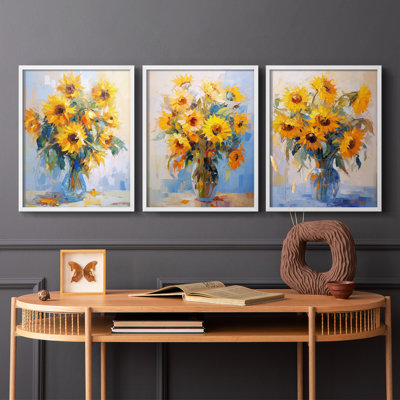 Étude florale CLVII - Ensemble de 3 estampes numériques - Prêt à accrocher