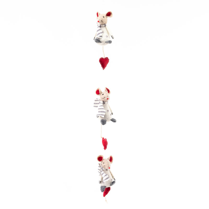 4cm Fabric Hanging Figurine Ornament, Grey