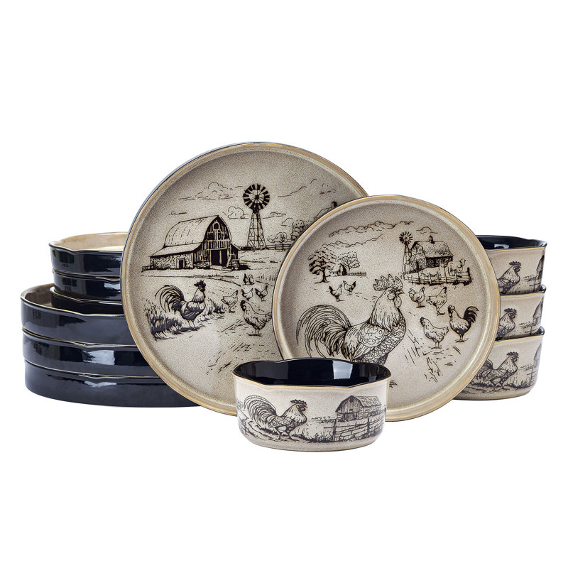 Service de table Pfaltzgraff Farmyard Rooster, 12 pièces, service pour 4