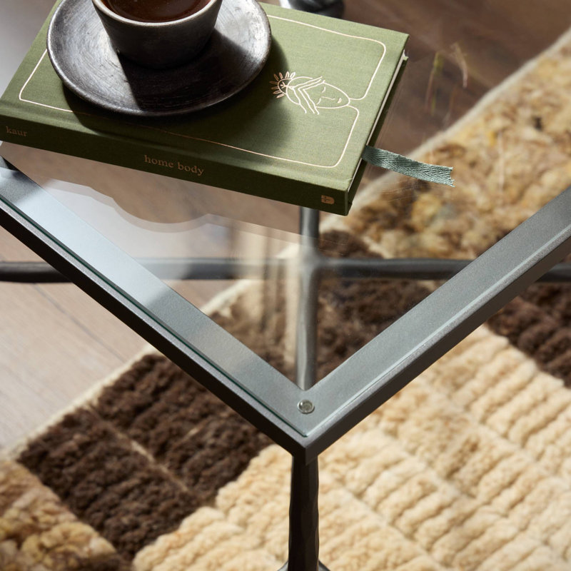 Babylon End Table-Hammered Gunmetal, 20" H x 22"W x 22" D
