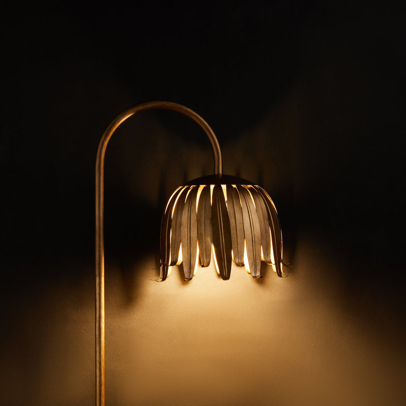 Lampe sur pied arquée 60 po Avdhésh, Brun