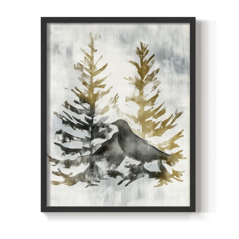 Reproduction encadrée - bois massif, Noir, noir, noir, noir, H 15 po x l 12 po