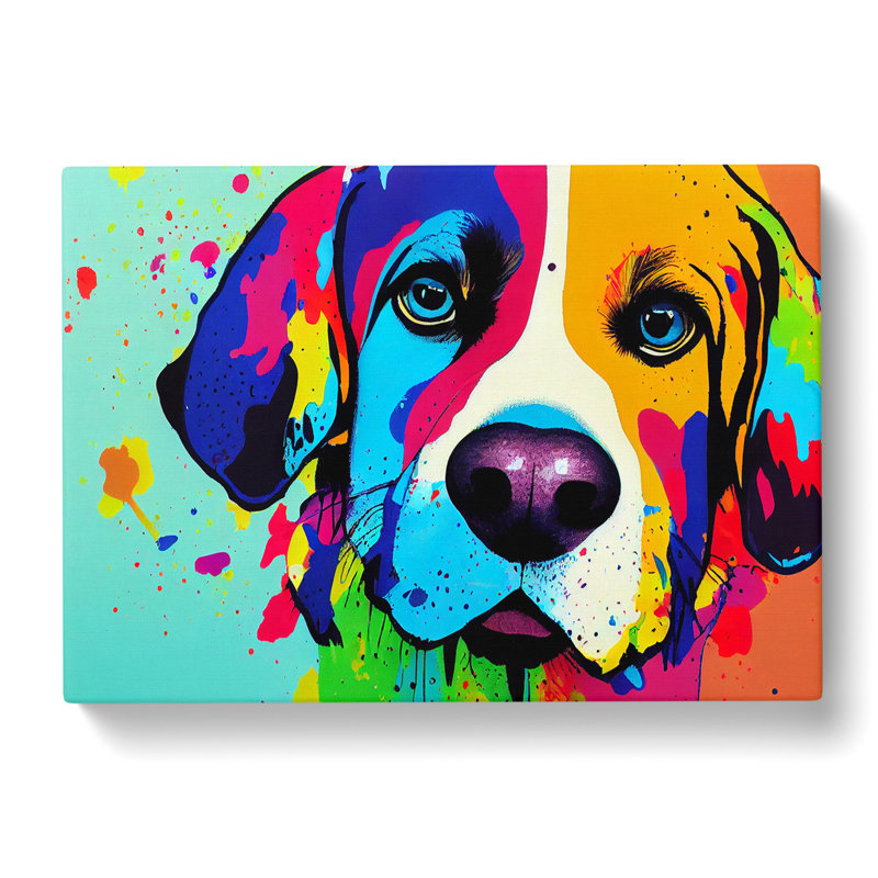 Painted Dog Vol.2 Abstract - Wrapped Canvas, 35cm H x 50cm W x 3cm D