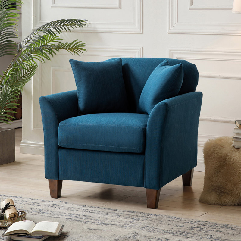 Fauteuil en polyester de 30,5 po de large Akenya, 100 % polyester bleu