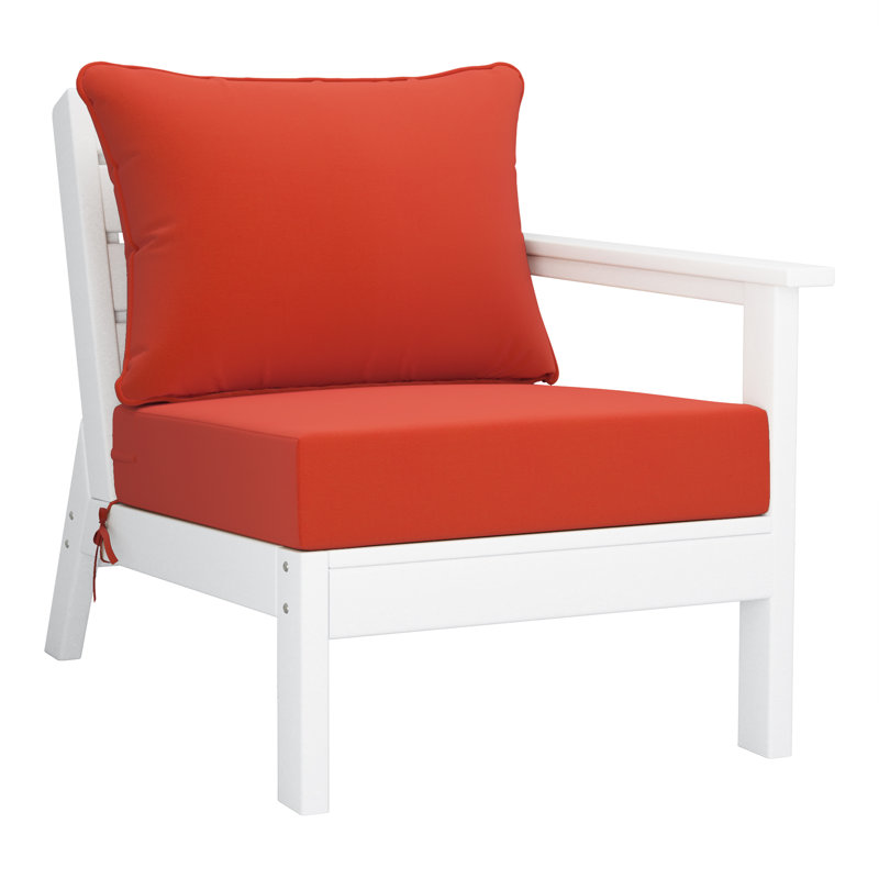 Ensemble de conversation à assise profonde 6 pièces, Blanc / Blanc, Orange