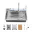 Évier de cuisine 304 à cuve simple en acier inoxydable avec robinet cascade et laveuse à tasses 304-130770847