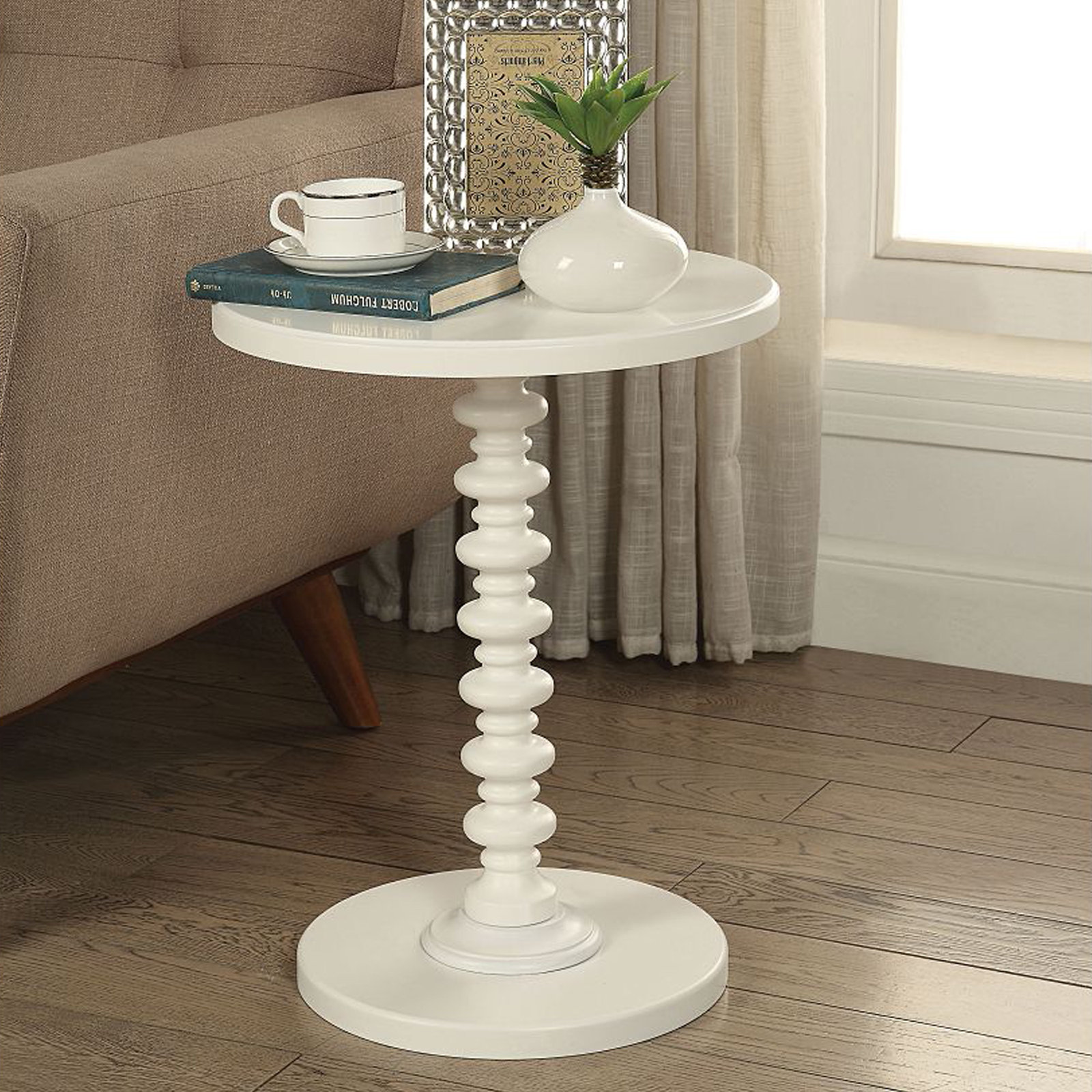 Fiama End Table, White, 22.25" H x 17" W x 17" D