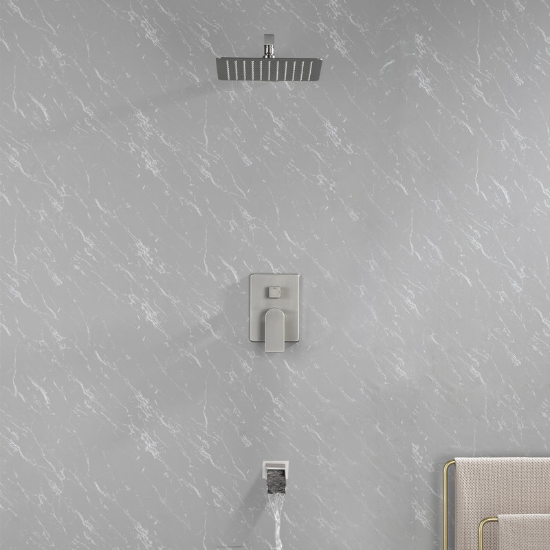 Shower Faucet Set with Tub Spout Bathtub Faucet Kit Shower Tub Faucet Set, Brushed Nickel