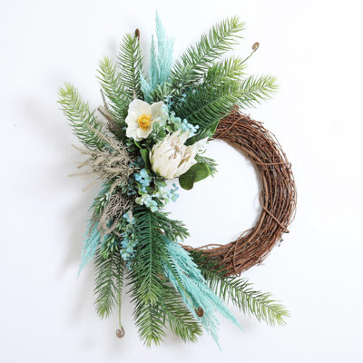 Handcrafted Faux Poppy Silk 32 " Wreath