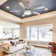 Tavin 5 - Blade LED Stainless Steel Ceiling Fan with Remote Control and Light Kit Included