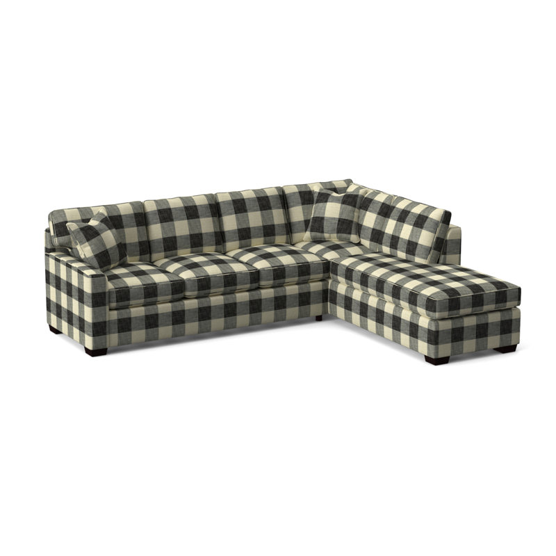 Frye Chaise Sectional, Right Hand Facing, Java, Black Buffalo Check; 0120-81
