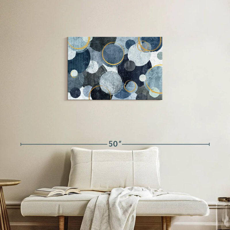 Avery Layered Blue Circles, 20" H x 30" W