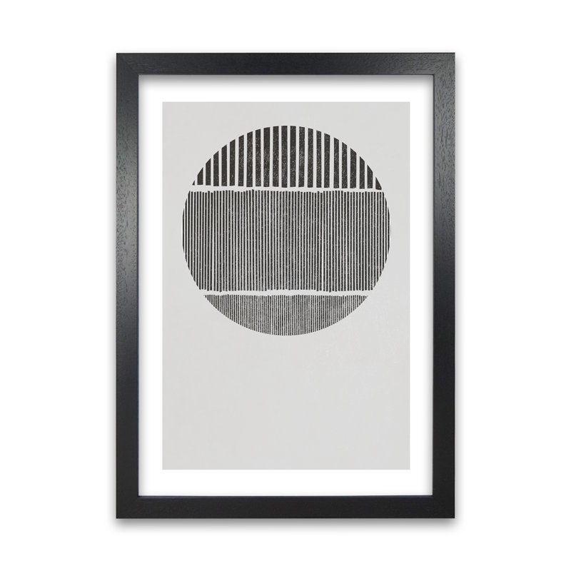 Mid Century Black And White - Print, Black Frame, 59cm H x 42cm W x 3cm D