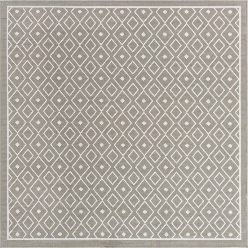 Tapis d'extérieur Preen couleur pierre, Carré 7 pi 10 po