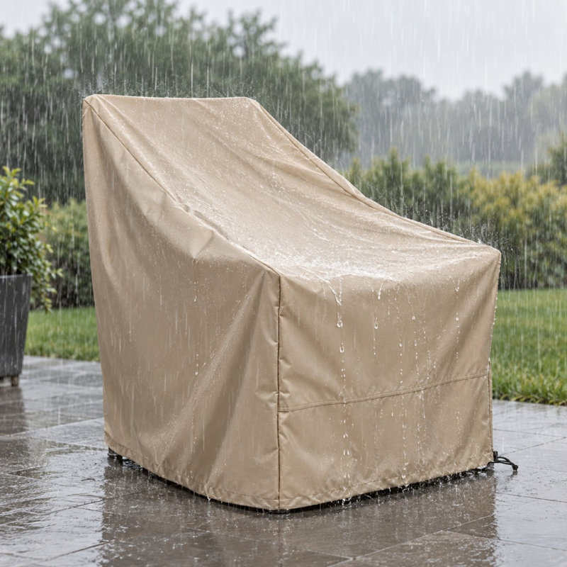 Brently Weatherproof Outdoor Adirondack Patio Chair Cover, Khaki