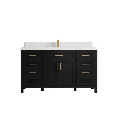 60'' Single Bathroom Vanity with Quartz Top