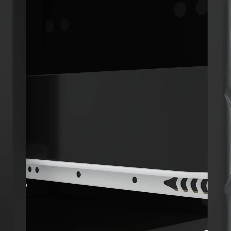 34.5cm W Composite Bedside Table, Black