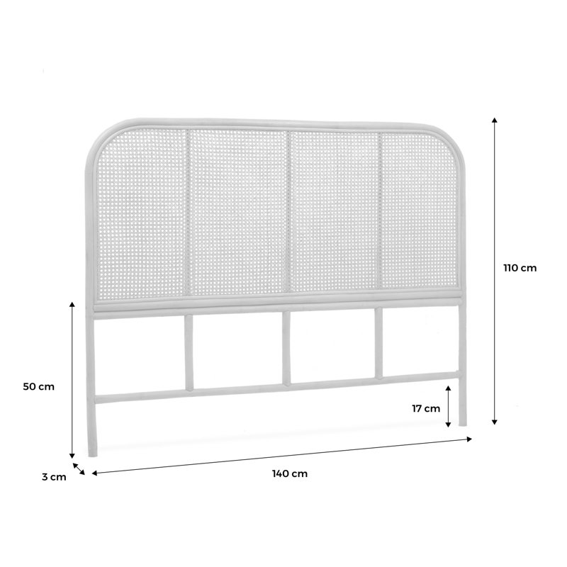 Aleita Wicker / Rattan Headboard, 115cm H x 140cm W x 6cm D