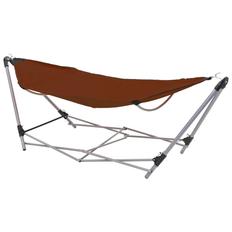 Folding Camping Hammock with Stand, Brown