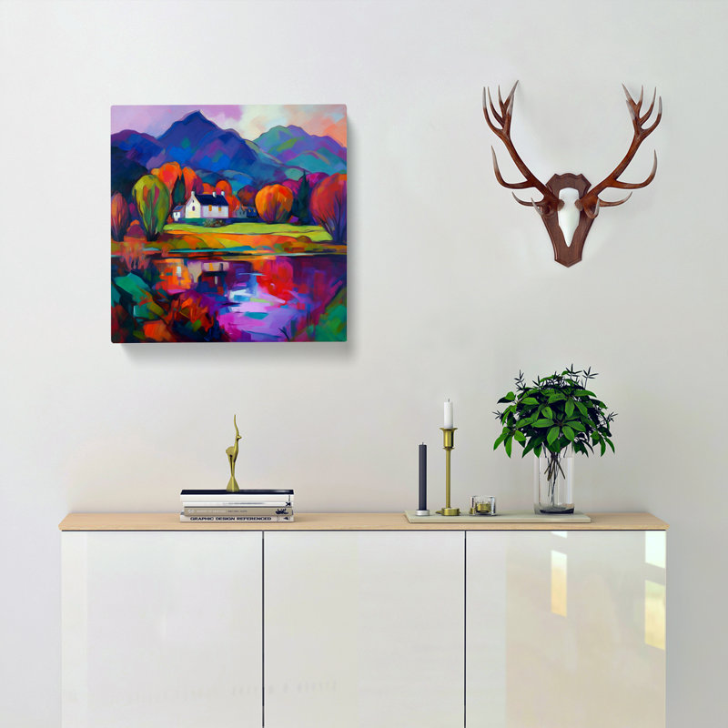 Scotland Fauvism - Wrapped Canvas - Framed Print, 50cm H x 50cm W x 3cm D