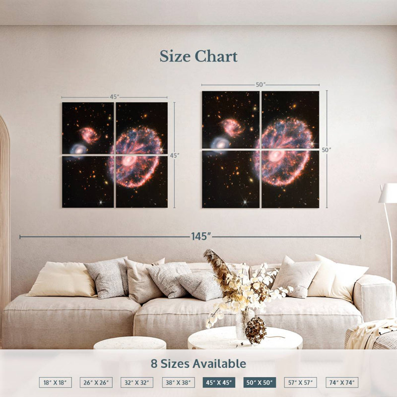 Oberle The Cartwheel Galaxy From Webb, 50" H x 50" W