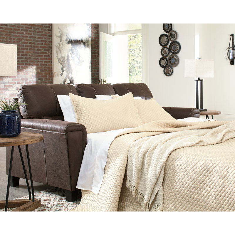 Inaayah 89" Square Arm Sofa, Inaayah Chestnut Faux Leather