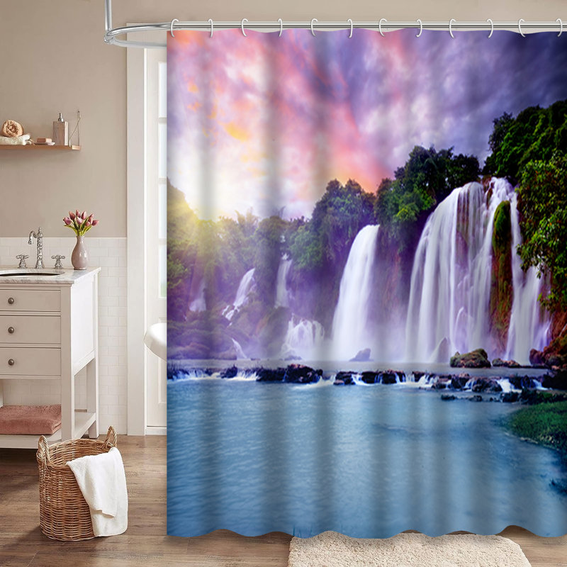 Rideau de douche avec 12 crochets Vietnam, L 72 po x l 72 po