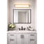 Barre de meuble-lavabo de 24 pouces en laiton antique, DEL intégrée, 330 lumens 12 W, 3 options de température de couleur 3000 K / 4000 K / 5000 K, conception à intensité variable, diffuseur en verre sérigraphié, facile à installer à sec