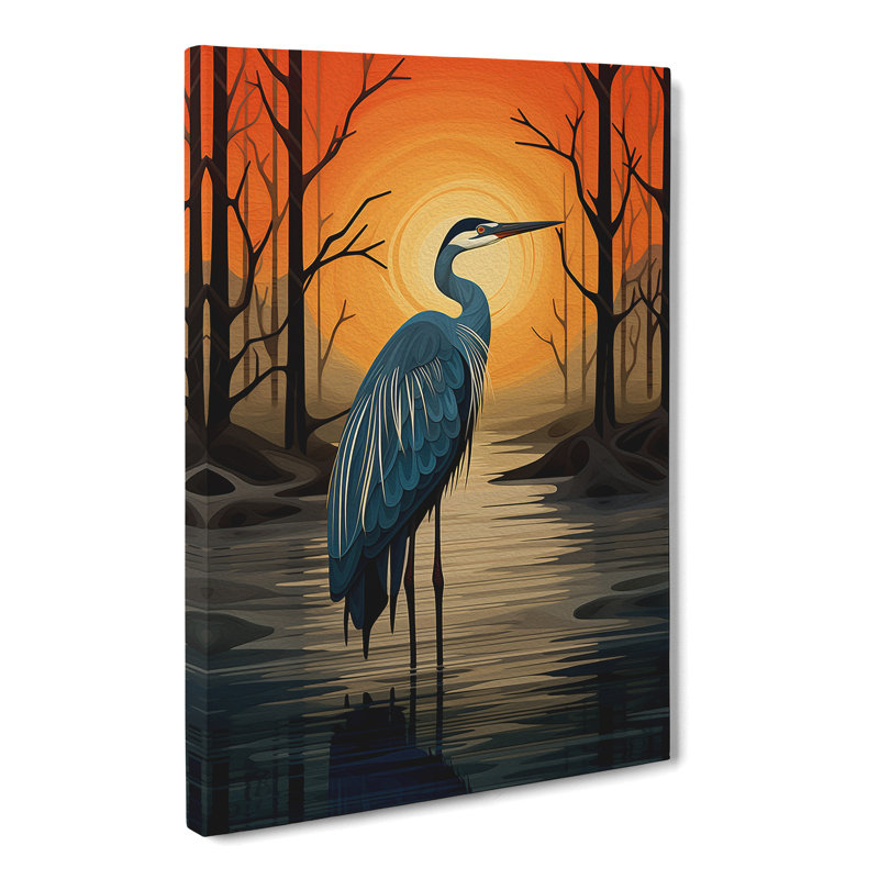 Heron Op - Print, 76cm H x 50cm W x 3cm D