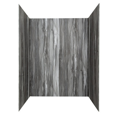 Ensemble de bordure de douche en vinyle imperméable Palisade 78 po x 60 po x 30 po avec accessoires en falaise urbaine