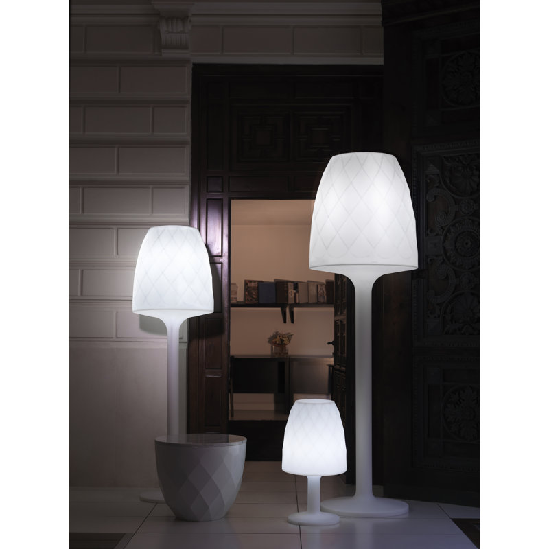 Vases Matte Ice White Plug-In LED Outdoor Floor Lamp, 86.5" H x 26.77" W x 26.77" D, Plug-In