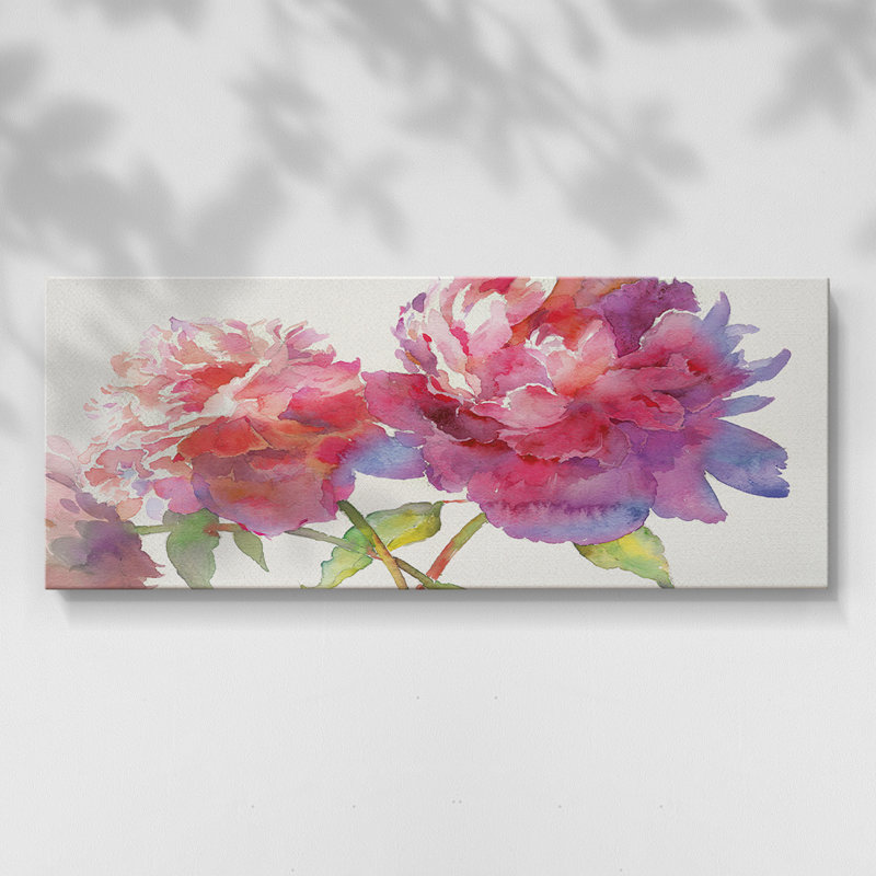 Prix pivoines II - Toile tendue avec châssis - Prêt à être accroché, H 16 po x l 40 po