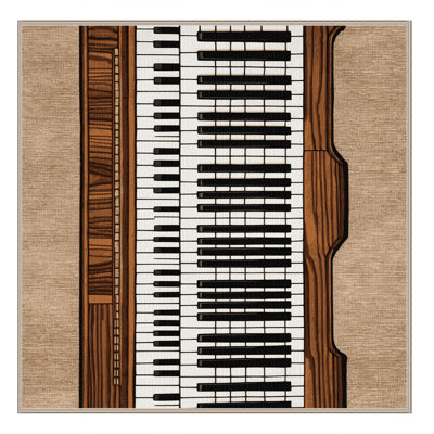 Washable Piano Music Area Rug