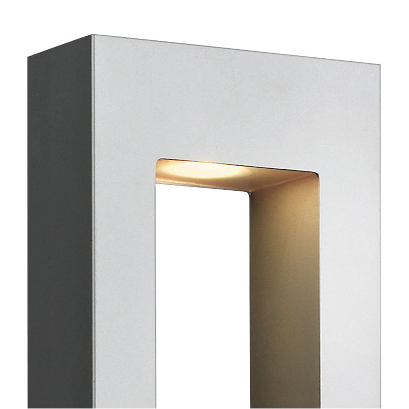 Atlantis 2 - Bulb Frosted Glass Outdoor Wall Lantern, 24" H x 3" W x 7.5" D, Titanium